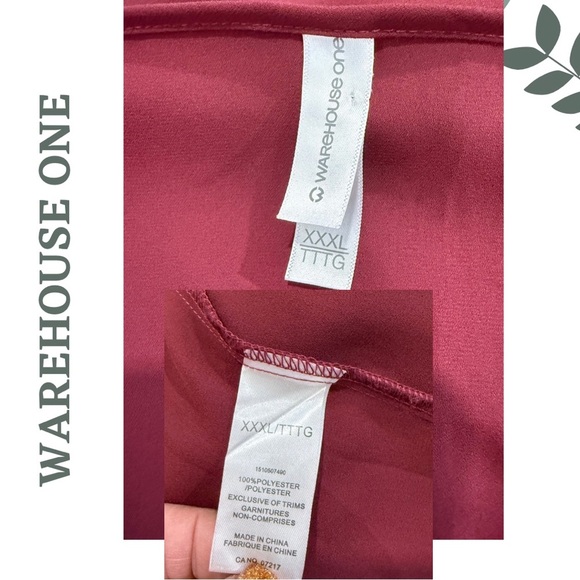 🛍️3/ $40 Warehouse One Burgundy Cold Shoulder Blouse Long Sleeve Plus Size XXXL - Picture 5 of 5